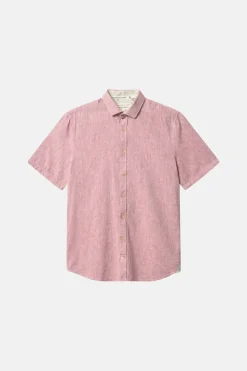 Hemden*Colours & Sons Basic Leinen Hemd Kurzarm - Mauve