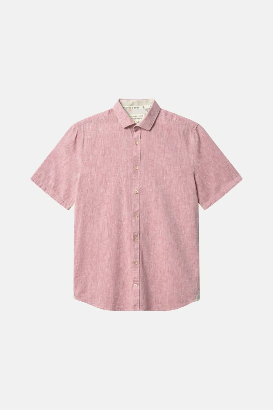Hemden*Colours & Sons Basic Leinen Hemd Kurzarm - Mauve