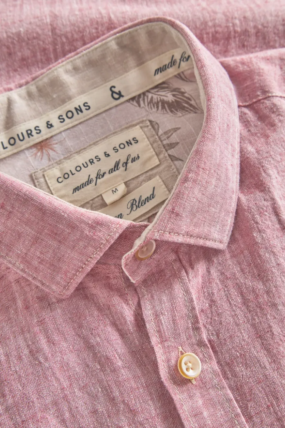 Hemden*Colours & Sons Basic Leinen Hemd Kurzarm - Mauve