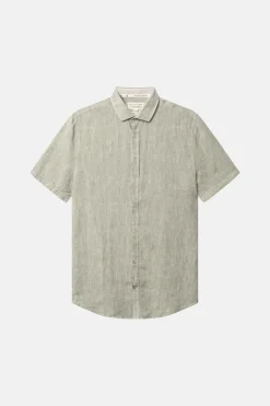 Hemden*Colours & Sons Basic Leinen Hemd - Olive