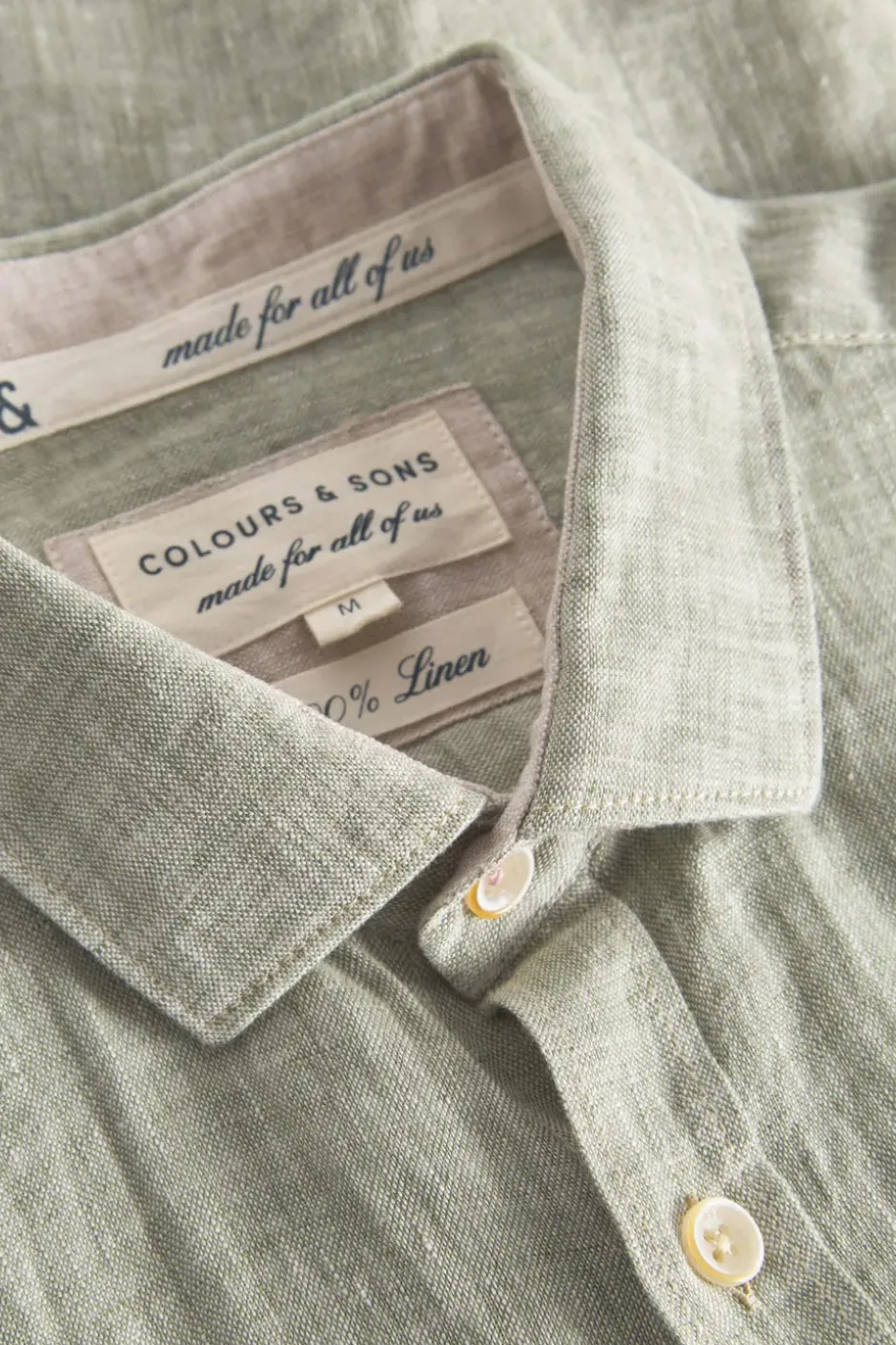 Hemden*Colours & Sons Basic Leinen Hemd - Olive
