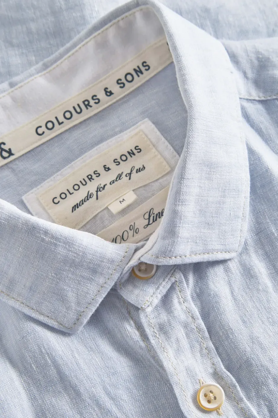 Hemden*Colours & Sons Basic Leinen Hemd - Vintage Blue