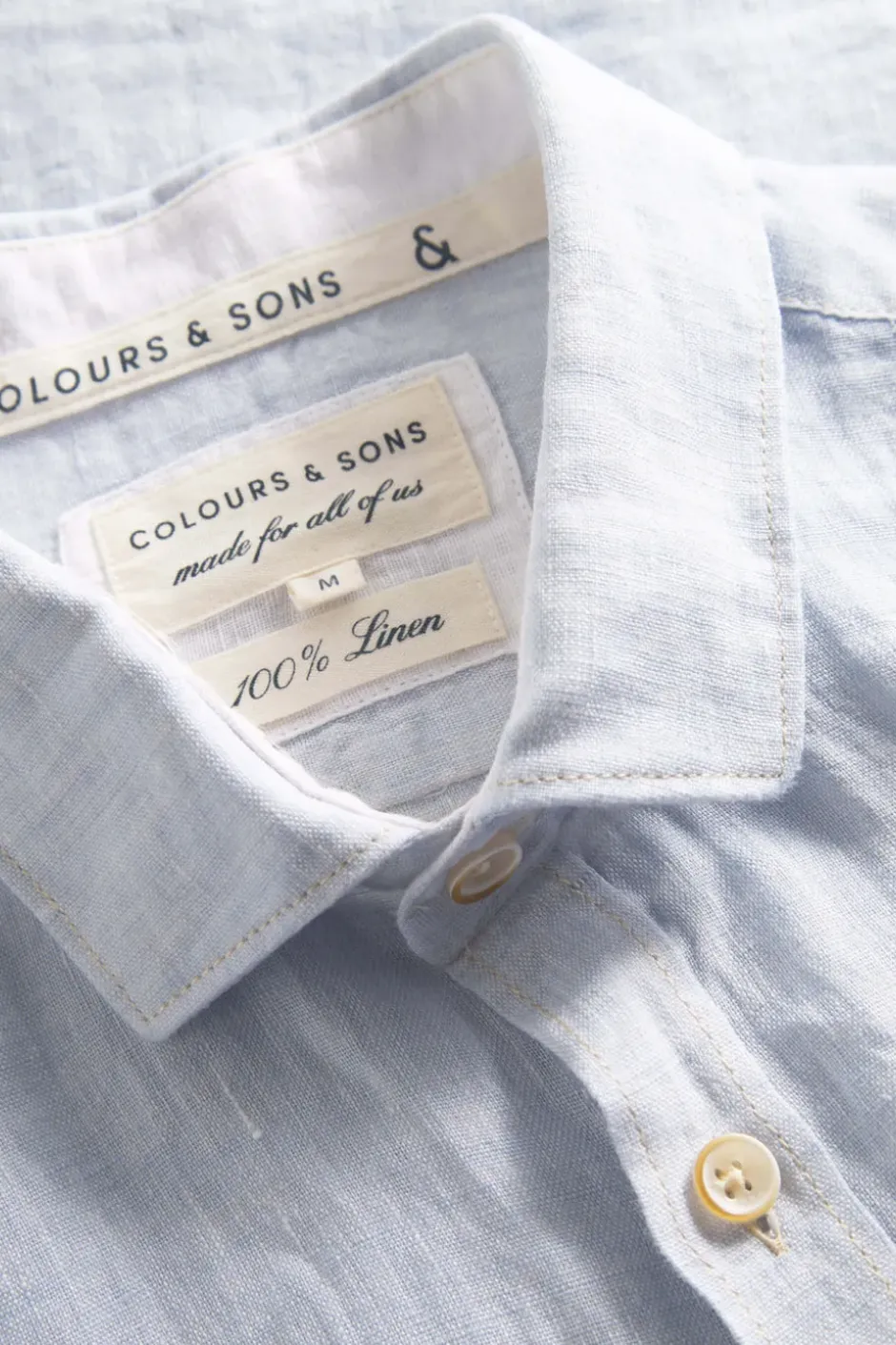 Hemden*Colours & Sons Basic Leinen Hemd - Vintage Blue