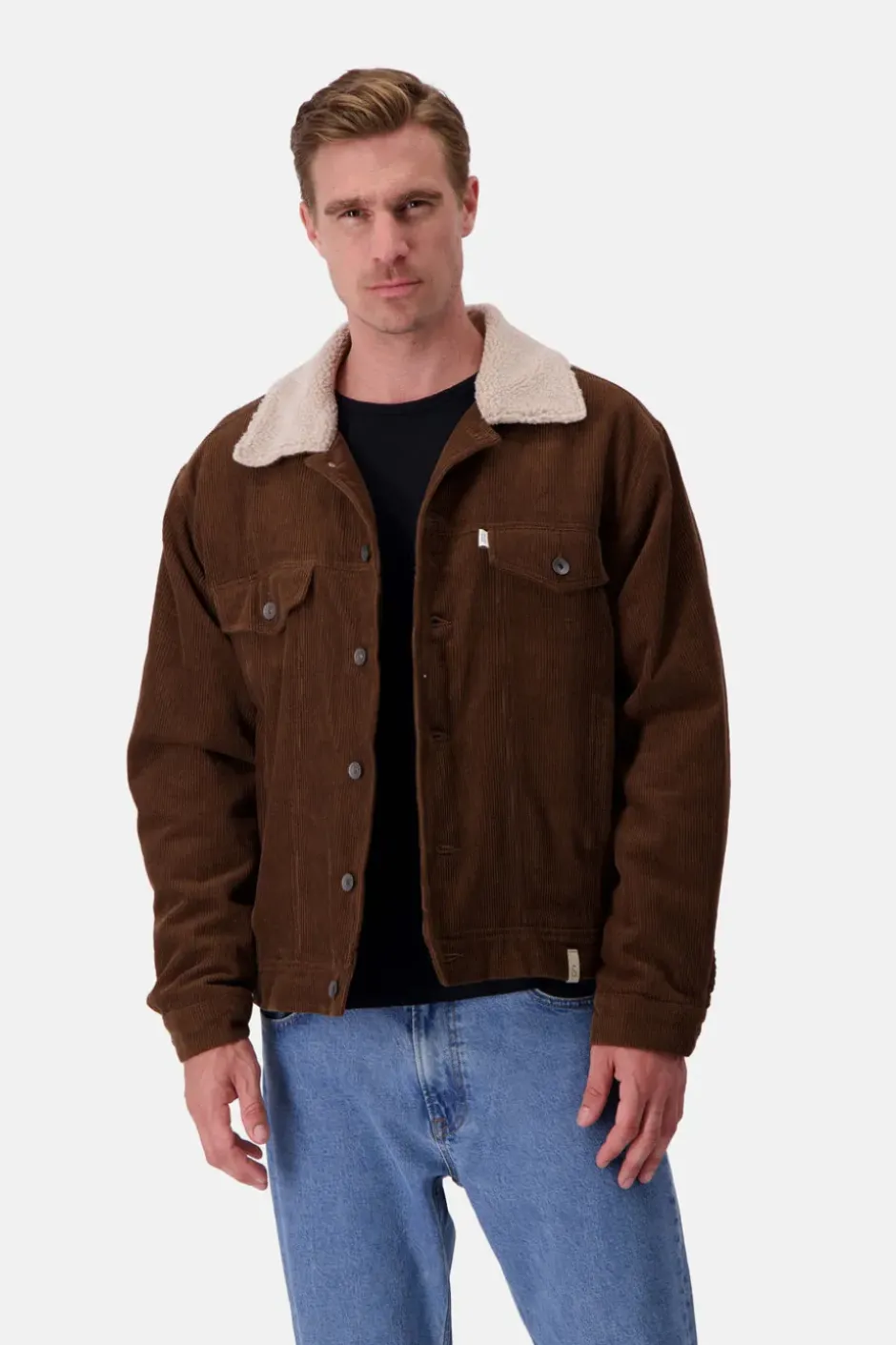 Jacken*Colours & Sons Cord Trucker Jacke-Fellkragen - Soil