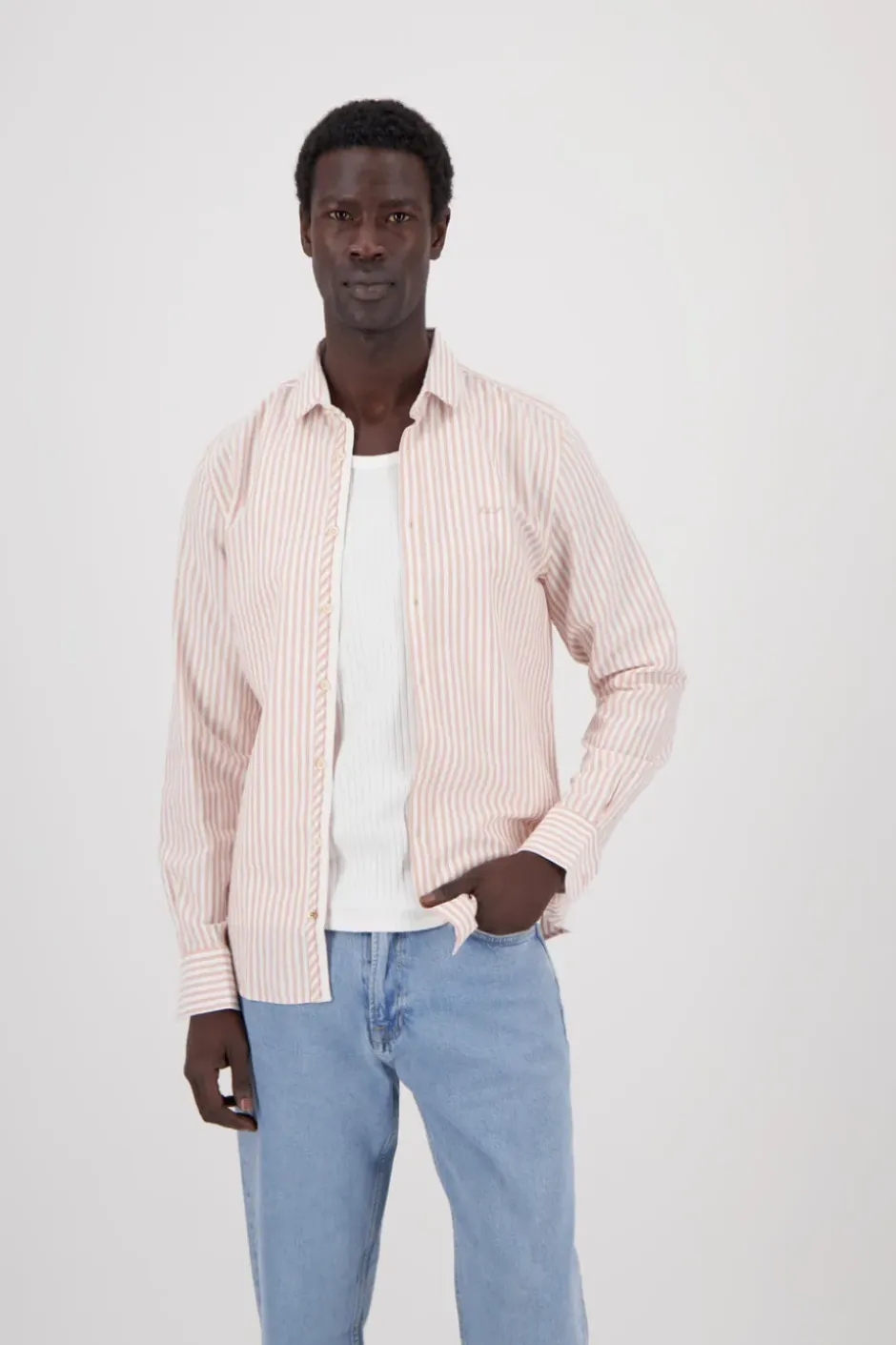 Hemden*Colours & Sons Hemd Oxford Stripes - Salmon Stripes