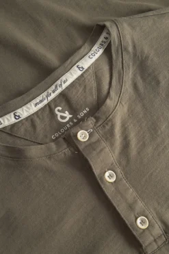 T-Shirts & Polos|Longsleeves*Colours & Sons Henley Shirt Slub - Olive