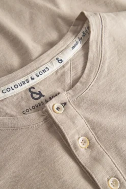 T-Shirts & Polos|Longsleeves*Colours & Sons Henley Shirt Slub - Tent