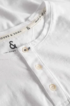 T-Shirts & Polos|Longsleeves*Colours & Sons Henley - Slub - White