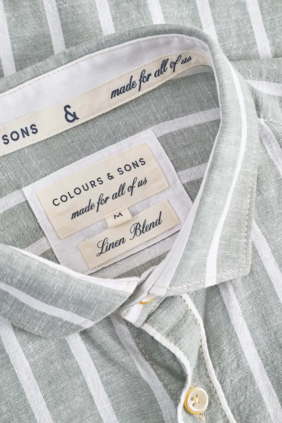 Hemden*Colours & Sons Linen Shirt striped - Wasabi Stripes