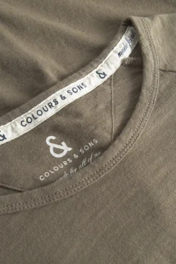 T-Shirts & Polos|Longsleeves*Colours & Sons Longsleeve Slub - Olive
