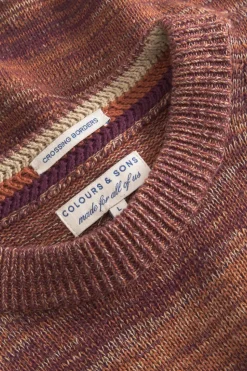 Pullover*Colours & Sons Mouline Pullover - Mahogany Mouliné