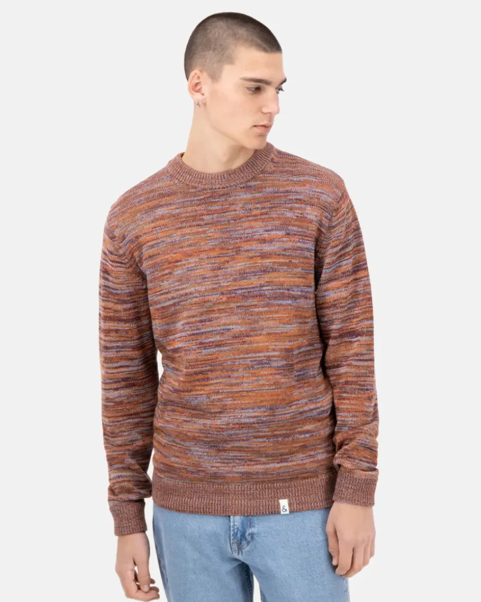 Pullover*Colours & Sons Mouline Pullover - Merlot Mouliné