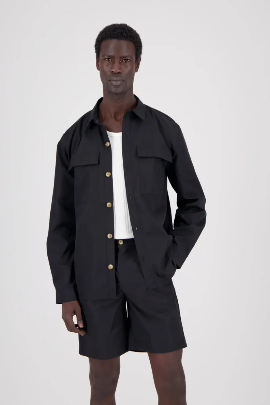 Hemden|Jacken*Colours & Sons Overshirt-Pocket - Black