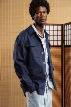 Jacken*Colours & Sons Safari Shirt Linen Blend - Navy