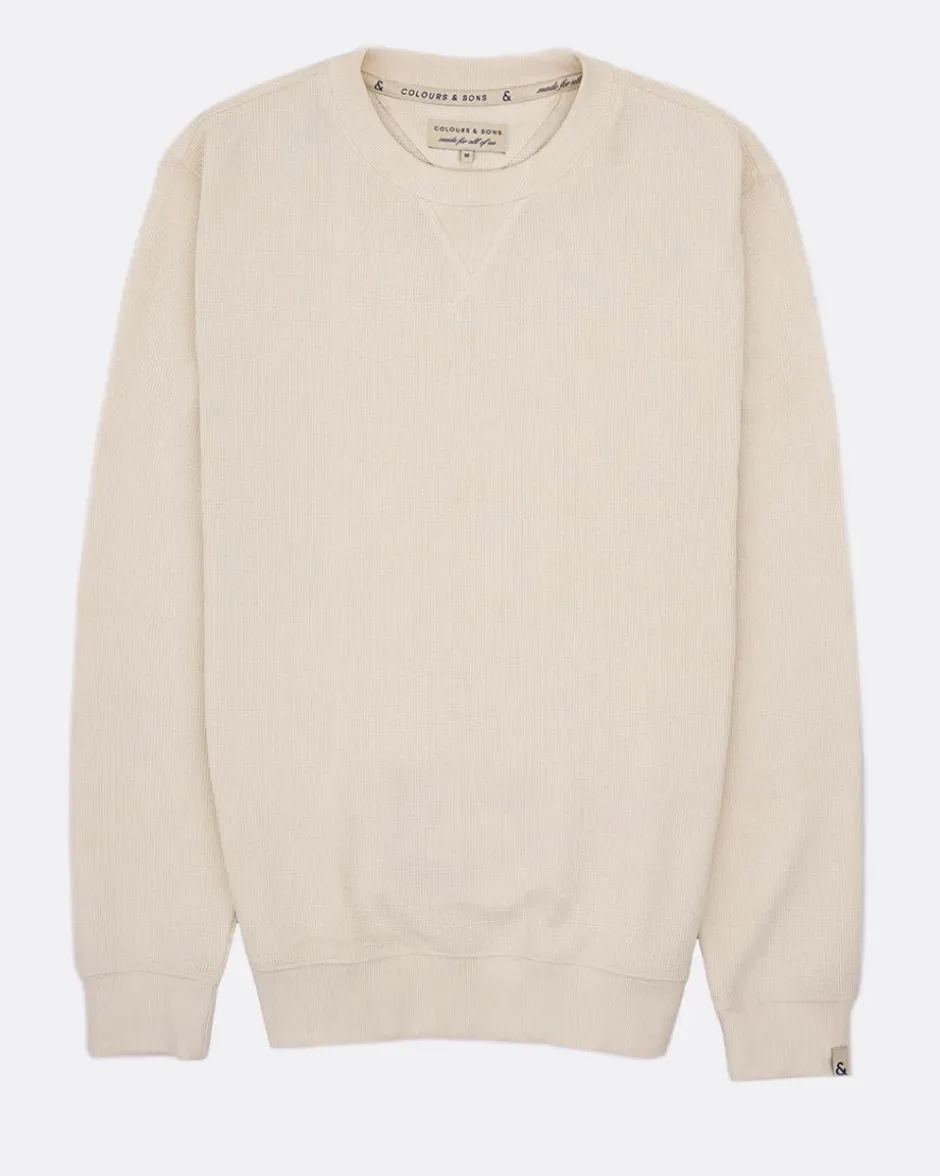 Sweatshirts*Colours & Sons Sweatshirt Strukturiert - Offwhite