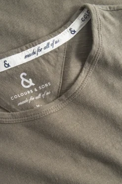 T-Shirts & Polos|T-Shirts & Polos*Colours & Sons T-Shirt Slub - Olive