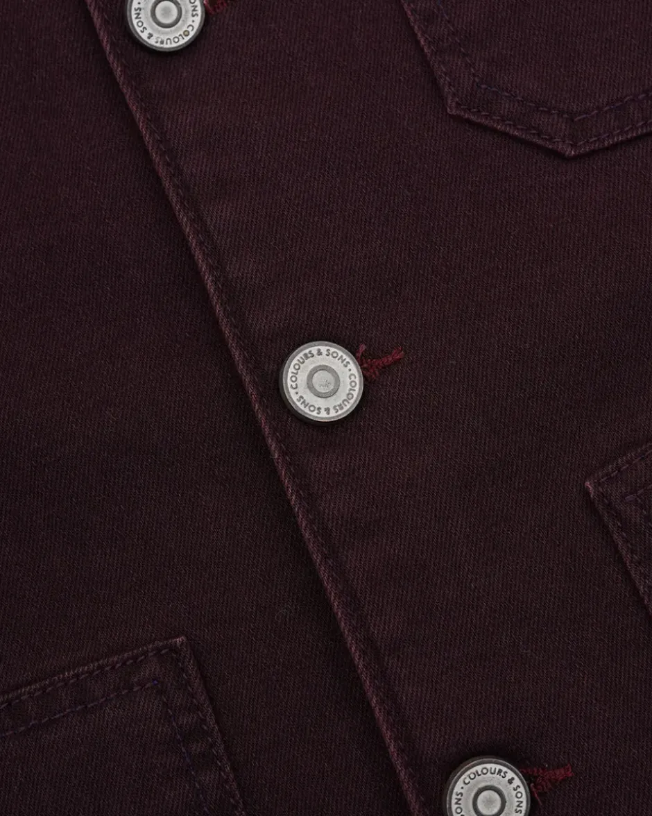 Jacken*Colours & Sons Worker Jacket Coloured Denim - Port Wine