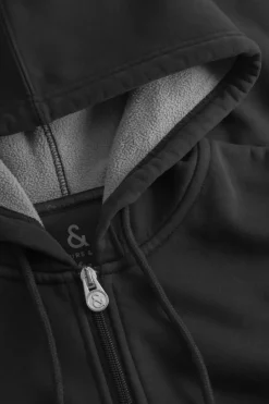 Sweatshirts*Colours & Sons Zip Hoodie-washed - Anthracite