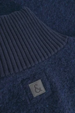 Pullover*Colours & Sons Zip Strickjacke-Bouclé - Navy