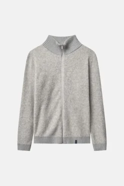 Pullover*Colours & Sons Zip Strickjacke-Bouclé - Silver