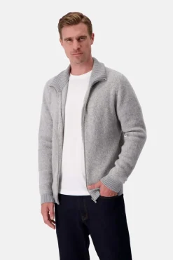 Pullover*Colours & Sons Zip Strickjacke-Bouclé - Silver