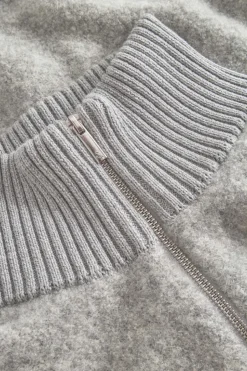 Pullover*Colours & Sons Zip Strickjacke-Bouclé - Silver